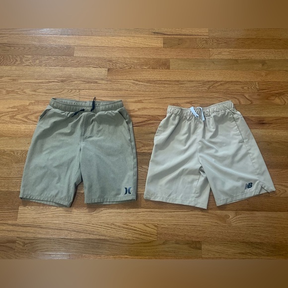Hurley and New Balance  khaki shorts boys youth large - Picture 1 of 5